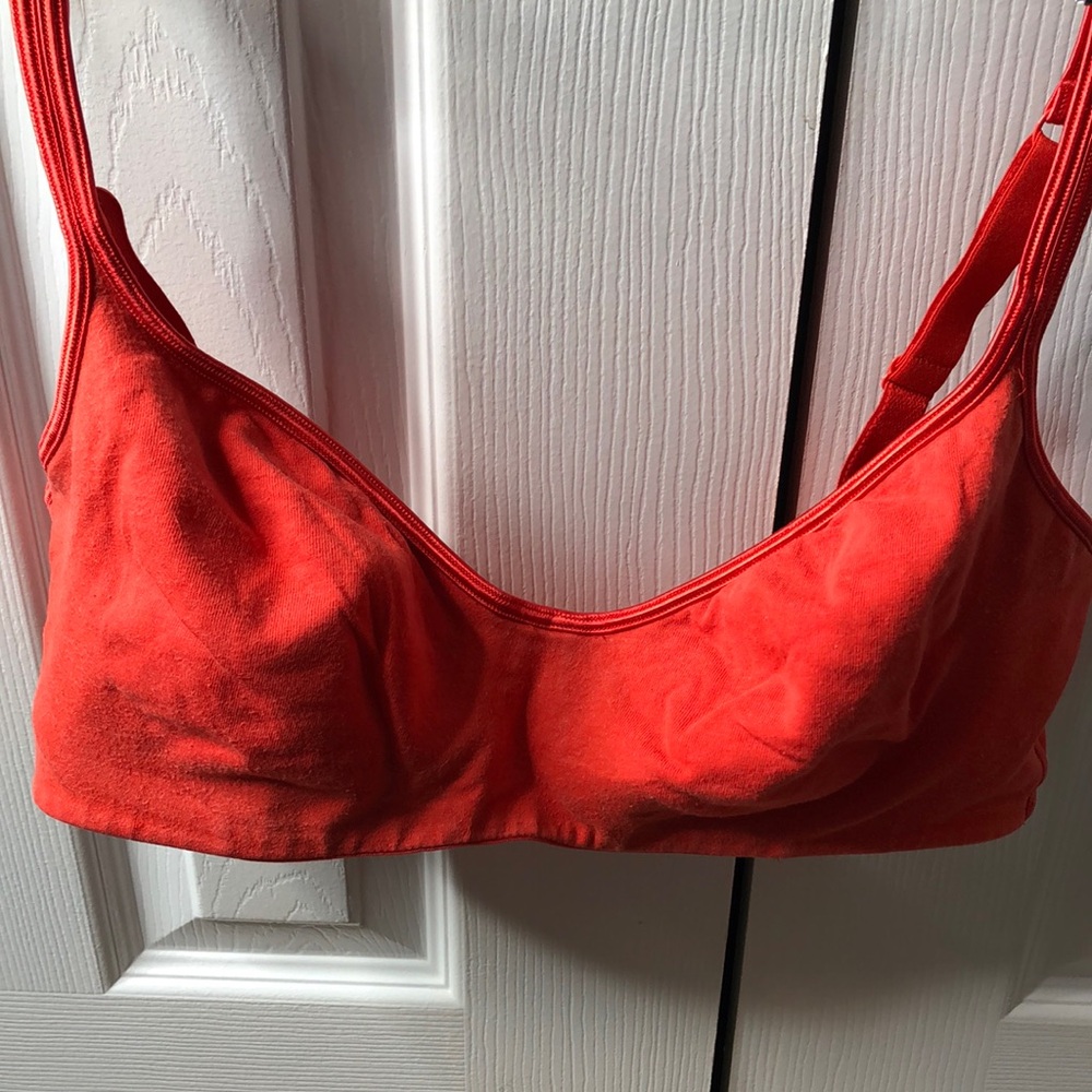 Women's Deep Orange Bralette, Size 38 D